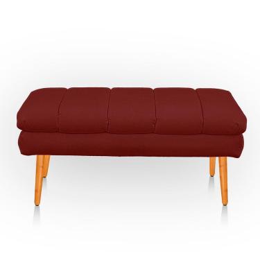 Imagem de Puff Aparador Estofado Italy Decorativo Veludo Cor Marsala