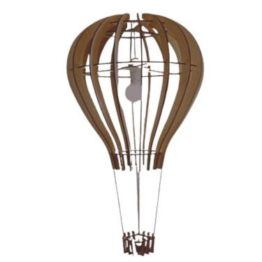 Imagem de Luminária Teto Tipo Pendente Balão Mdf - Completa Cor: Marrom