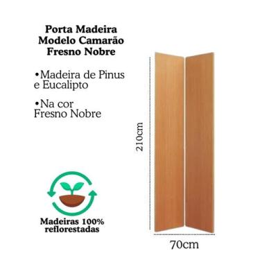 Imagem de Kit Porta Camarão 0,70x2,10m Fresno Nobre + Kit Basic Camarão Preto - 