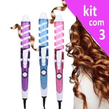 Imagem de  Kit Escova Modeladora de Cachos Ondulação de Penteados (Bivolt) (3 un