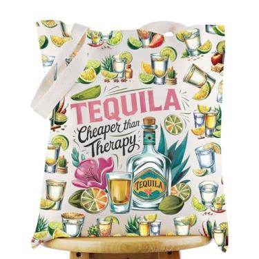 Imagem de G2TUP Sacola divertida de tequila para amantes de bebidas de tequila, presente para amantes de tequila mais barata do que terapia, mercadoria para beber tequila (Tequila Cheaper TG)