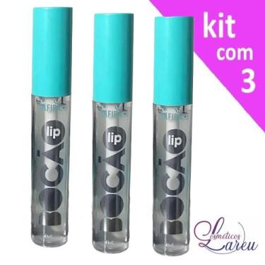 Imagem de * Kit 3 Lip Balm Gloss Hidratante Bocao Incolor - Safira