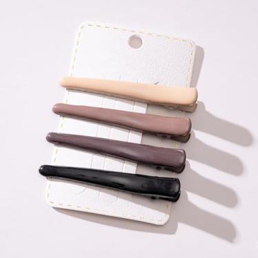 Imagem de Grampos de cabelo femininos Duck Bill, 4 peças, sem vincos, acessórios para penteados, maquiagem, pinças de ponta pontiaguda