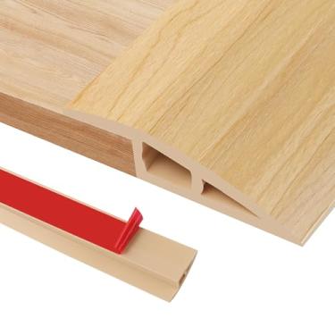 Imagem de Tiras de porta de carpete autoadesivas de 200 cm, faixa de limite de porta de PVC para carpete de altura de 7 a 10 mm, limiares de piso laminado e azulejo, portas, bordas e scooters (A5010, grão de