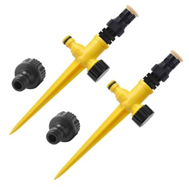 Imagem de Aspersor de gramado de jardim, sistema de irrigação automática de rotação de 360° para gramados ao ar livre, 2 peças