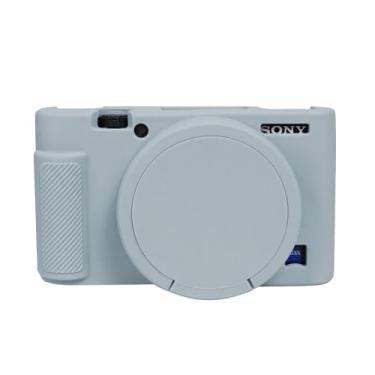 Imagem de Easy Hood Capa RX100, capa de silicone para câmera, leve, macia, com capa de lente removível para câmera DSLR Sony DSC-RX100 III / RX100 V / RX100 IV / RX100 VII DSLR (cinza claro)