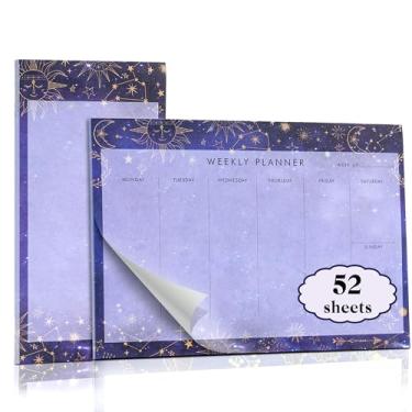 Imagem de Yoment Bloco de notas semanal para agenda, 25 x 18 cm, bloco de notas semanal, agenda de mesa com 52 unidades, sem data, bloco de anotações semanal para trabalho, casa, escola, material de ofício,