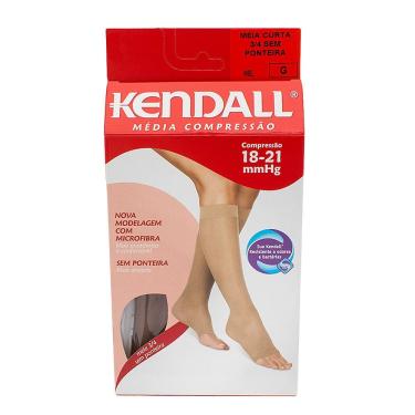 Imagem de Meia Panturrilha (3/4) Kendall Feminina Média Compressão (18-21mmHg) Ponteira Aberta Tamanho G Cor 