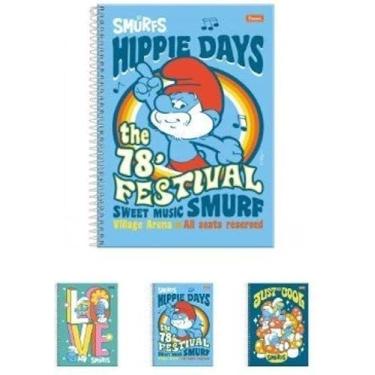 Imagem de CADERNO UNIV. 1 MATÉRIA 80 FLS SMURFS CAPA 1 FORONI 3391760