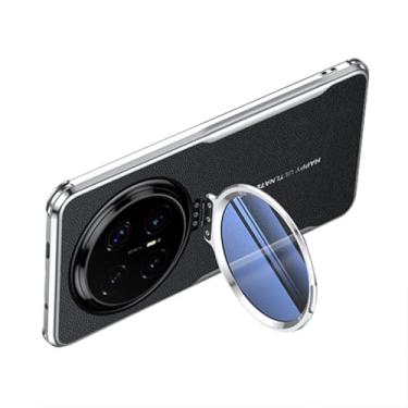 Imagem de FWYANZH Capa de couro para Honor Magic 8 Pro/8, capa de proteção de lente com tudo incluído, função de suporte, revestimento à prova de choque, capa traseira, preta, 8Pro