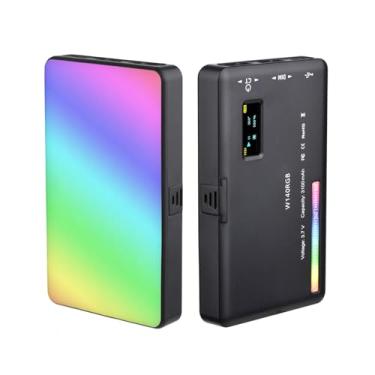 Imagem de Luz de Vídeo LED RGB W140 Recarregável Preenchimento para Fotografia CRI95 2500K-9000K Regulável 20 Efeitos Iluminação com Display LCD Adaptador Cold Shoe Vlog Transmissão ao Vivo Conferência Filmagem