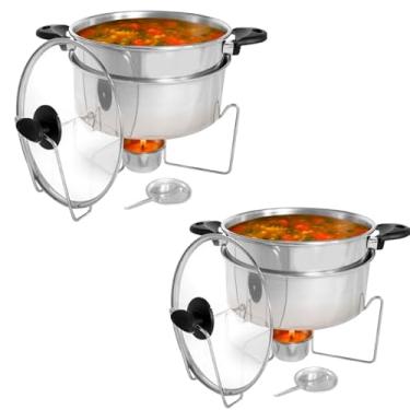 Imagem de Kit Panelas Rechaud Banho Maria 5L com Tampa de Vidro – Buffet e Restaurante para Eventos(2)