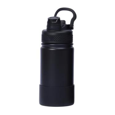 Imagem de Garrafa Térmica de Água 350ml com Alça Garrafinha 2 em 1 com Canudo e Saída Livre em Inox e Sistema Térmico a Vácuo (Preto)