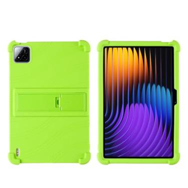 Imagem de QYiiD Capa para Xiaomi Pad 7 Pro/Pad 7 11,2 polegadas 2024, capa protetora dobrável de silicone leve para crianças para Xiaomi Mi Pad 7/Mi Pad 7 Pro de 11,2 polegadas, verde
