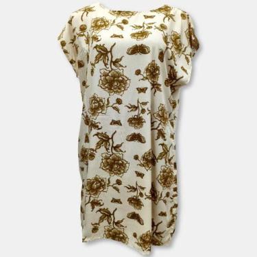 Imagem de Vestido Curto Manga Japonesa Viscolinho Estampado Plus Size - Sarat Mo