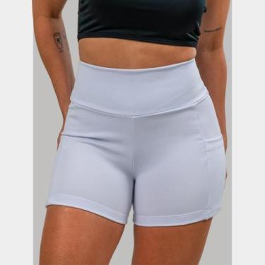 Imagem de Shorts Fitness com Dois Bolso Laterais pra Celular Cós Alto de Alta Co