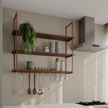 Imagem de Prateleira Decorativa Londres 120 Cm Cobre Laranja