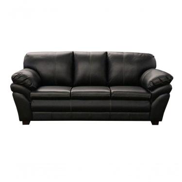 Imagem de Sofá De Couro Gana 3 Lugares Preto Pigmentado - Mempra Design