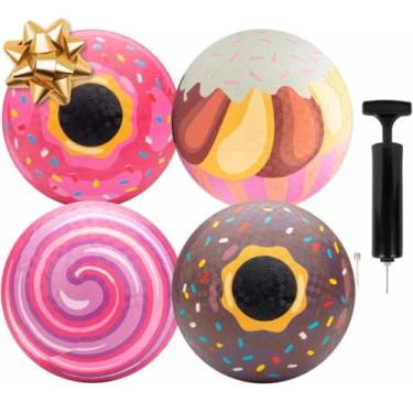 Imagem de Gaga Ball Xtreme Pacote com 4 - Bolas de Parque Doces de 21 cm com Bomba de Ar - Bolas de Borracha Durável para Kickball, Dodge Ball, Andebol, Quatro Quadrados, Acampamento, Jogos de Festa Infantil -