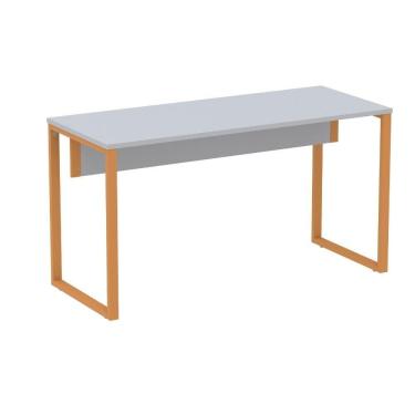 Imagem de Mesa Escritório P25 Tub Pandin 170 Cm (larg) X 70 Cm (prof) Tampo Mdp Cinza Pé Aço Tubular Laranja