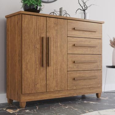 Imagem de Cômoda 2 Portas 4 Gavetas Madri Plus Com Sapateira - Tudo De Móveis Cinamomo