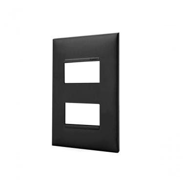 Imagem de Placa 2 Postos Separados 4x2 Preta 618506pt