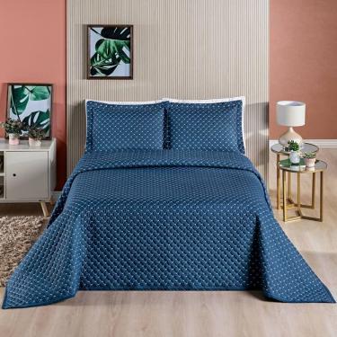 Imagem de Cobre Leito 200 Fios Queen Ravena 03 Peças - Marinho