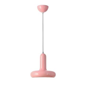 Imagem de NICRX Lâmpada pendente colorida moderna com soquete E27 e cabo ajustável de 150 cm, lâmpada suspensa de metal com pintura para cozinha, sala de jantar, quarto, quarto de criança ou café lâmpada de