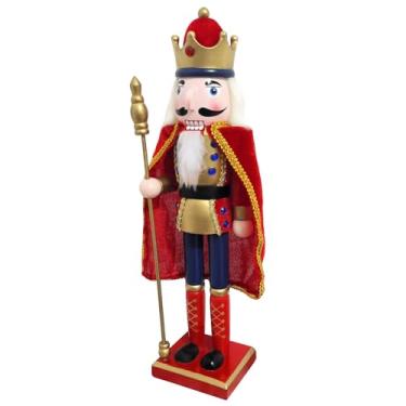 Imagem de Decorações de Natal de 38 cm, enfeites de quebra-nozes, bonecos de quebra-nozes de madeira, presente festivo colecionável, quebra-nozes para mesa, mesa, lareira, decoração de Natal de Ação de Graças