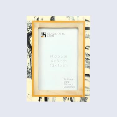 Imagem de Handicrafts Home Moldura de tinta abstrata de 10 x 15 cm, incrustado de resina decorativo feito à mão para decoração vintage e boho - suporte de mesa ou parede para sala de estar, mesa de escritório