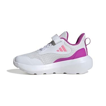 Imagem de adidas Tênis esportivo unissex infantil Fortarun 2.0, Branco/Rosa Bliss/Rosa Flash, 2.5 Little Kid