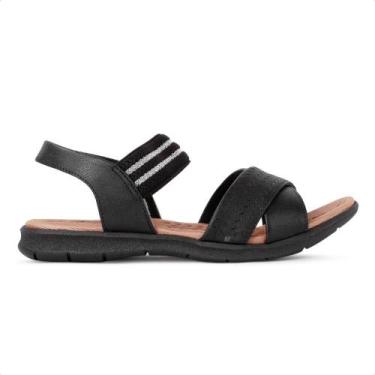 Imagem de Sandália Usaflex Elastic Feminina, 37, Preto, Prata