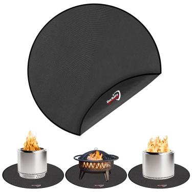 Imagem de DocSafe Tapete redondo de 96,5 cm para acessórios de fogão solo, 4 camadas à prova de fogo, protetor de lareira interno com isolamento térmico para decks, pátios, reutilizável, à prova de óleo e à