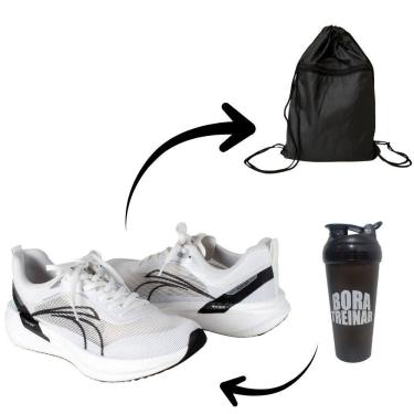 Imagem de tenis masculino kolosh kit esportivo ultra leve tela branco