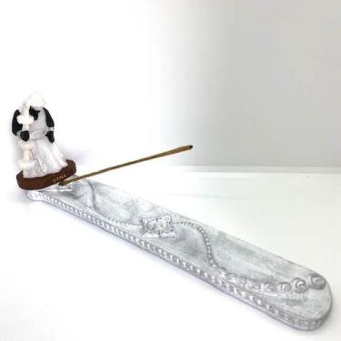 Imagem de Incensario Regua Oxalá Branco 24 Cm Em Resina - Lua Mística - 100% Ori