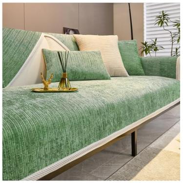 Imagem de SPXMQSS Capas de sofá para sofá seccional, capa antiderrapante para sofá, capa de sofá macia de chenille, capa espessa para sofá, capa protetora de móveis em forma de L, capa universal F 110 x 110 cm