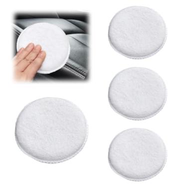 Imagem de Tuxihapp Almofada aplicadora de cera de microfibra para carro, polimento automático macio e almofadas de espuma de limpeza de detalhes, esponja de lavagem redonda de 12,3 cm de diâmetro para aplicar