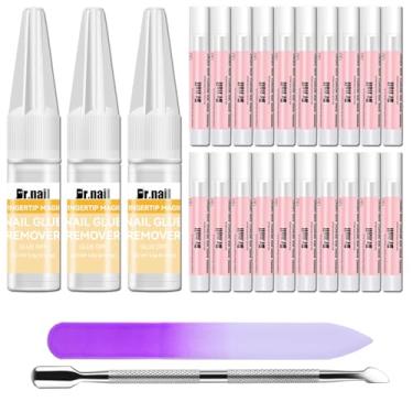 Imagem de Dr.nail Conjunto De 25 Colas Para Unhas Postiças: 20 Super Ons, 3 Peças, Removedor E Lixa, Empurrador Cutículas, Secagem Rápida, Adesivo Máxima Resistência, Acrílicas