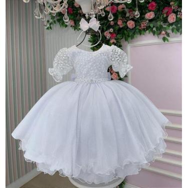 Imagem de Vestido Infantil Bella Child Laize Branco - Confeccionado em Tecido Mi