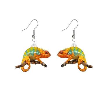 Imagem de ONLYJUMP Brinco fofo de animal de acrílico com desenho animado kawaii de animais da fazenda, porco, coelho, esquilo, cães, gatos, galo, galinha, brinco para mulheres, crianças, joias criativas,