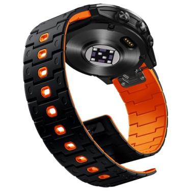 Imagem de Bandletic Pulseira esportiva de silicone de ajuste rápido de 22 mm para Fenix 8 E 47 mm/7 6 Pro/5 Plus/Instinct 2 3 E 45 mm/Forerunner 965/955/945 /Approach S70/S62/S60/Epix Pro