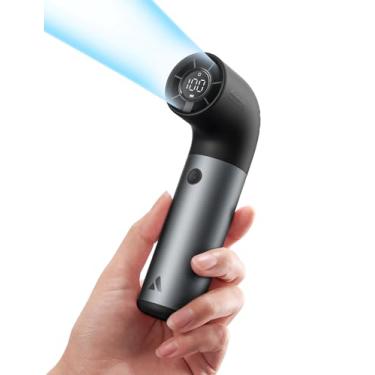 Imagem de Aecooly Ventilador portátil SuperSpeed R, caixa de alumínio, ventoinha Turbo Mini Aero Pro com entrada de ar de favo de mel, visor digital, modos duplos, bolso pequeno pessoal recarregável para viagem