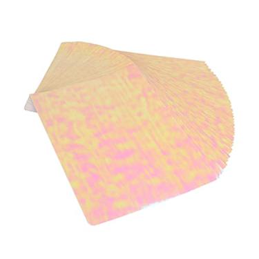 Imagem de Folhas holográficas laminadas a frio 50 peças tamanho A4 DIY corte material BOPP folhas holográficas decorativas transparentes para fazer crachás laminação de fotos (Filme arco-íris)