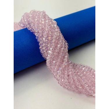 Imagem de Fio Cristal 4Mm Vidro Facetado - Fio de Cristais Coloridos para Joias 