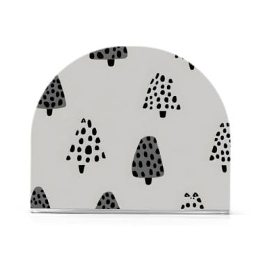 Imagem de xigua Porta-guardanapos de árvore de Natal para mesas, porta-guardanapos de papel de placa acrílica elegante, dispensador de papel de seda independente moderno para jantar, sala de estar, festa443