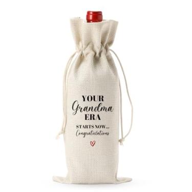 Imagem de New Grandma Gifts Your Grandma Era Starts Now Wine Bag Becoming Grandma Parabéns reutilizável Burlap Wine Cover Bag cozinha