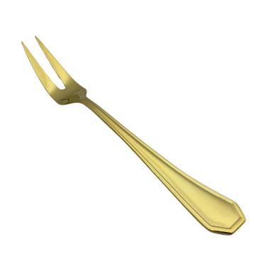 Imagem de Garfo Dourado Para Churrasco Carne Peixe Victoria Fineza