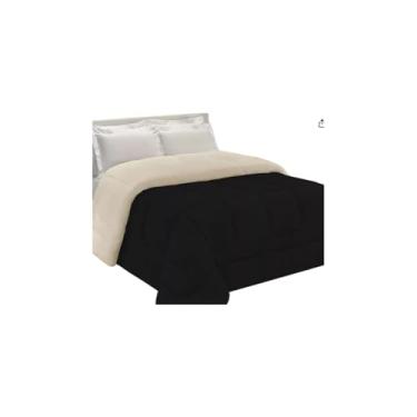 Imagem de Cobertor Sherpa Queen Dupla Face, 2,20m x 2,40m, Bege, Manta Plush e Pele de Carneiro, 100% Poliéster