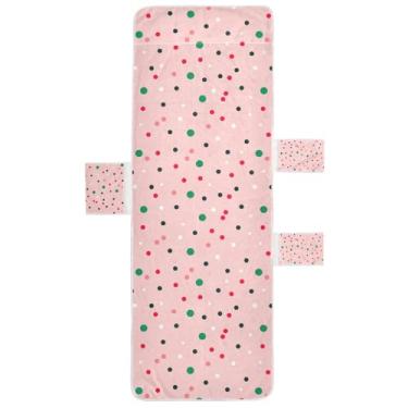 Imagem de STAYTOP Linda capa de toalha de espreguiçadeira de bolinhas coloridas, capa de espreguiçadeira macia, capas de cadeira de praia com bolsos para jardim ao ar livre, pátio, pátio, banhos de sol, gramado
