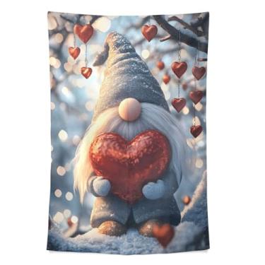 Imagem de STAYTOP Tapeçaria de parede de gnomo fofo para decoração de casa, decoração de dormitório, sala de estar, quarto, tapete de parede (80 × 60 pol)